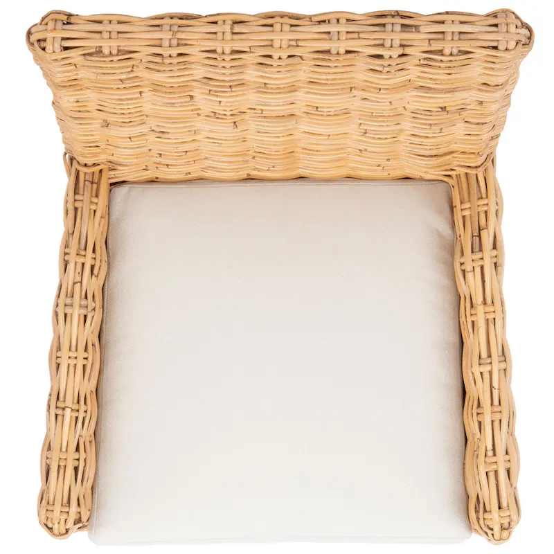 SAFAVIEH Winnifred Coastal Rattan Accent Chair with Cushion - 18.5  W x 22.8  L x 38.2  H - 19Wx23Dx38H