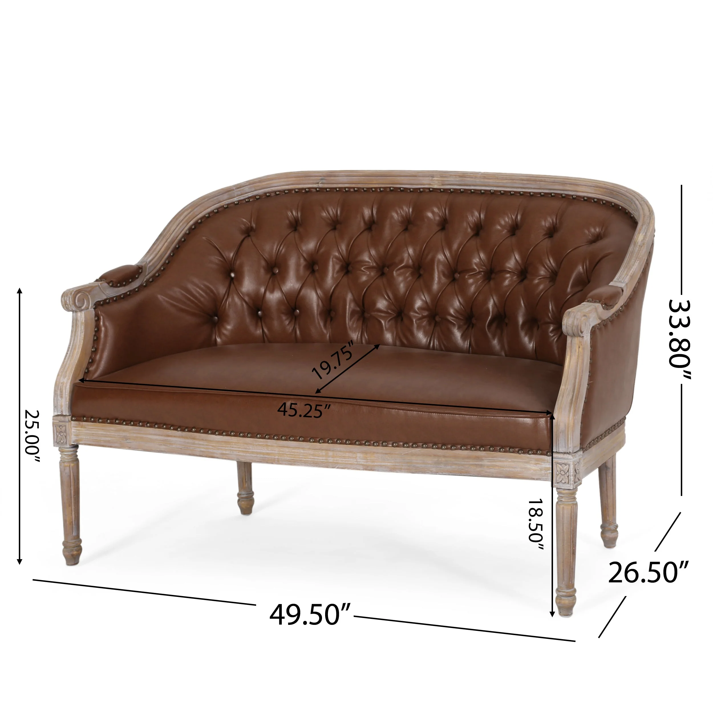 French Country Tufted Loveseat