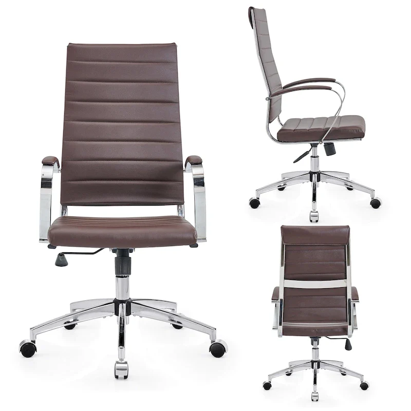 CAROCC Ribbed Computer Office Chair Adjustable Swivel High Back Desk Chair