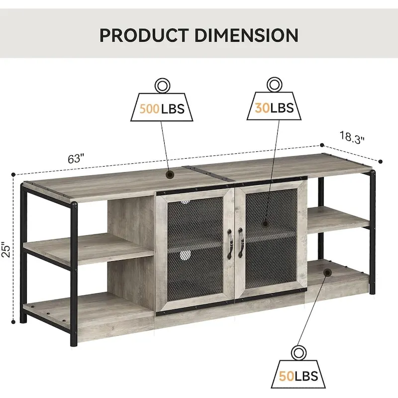 65-Inch Long Wooden TV Stand