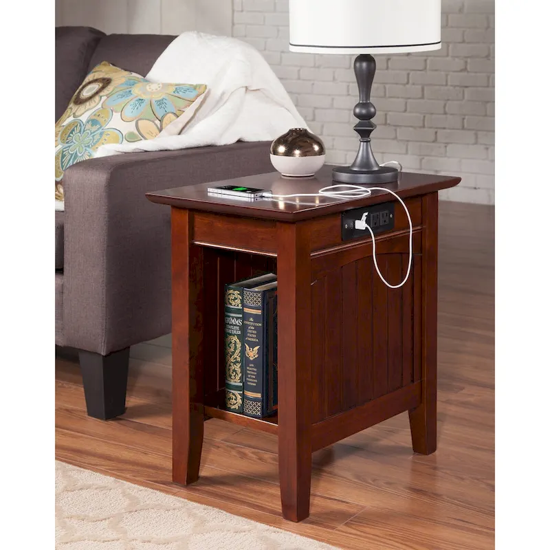 Nantucket Chair Side Table with Built-in Charger