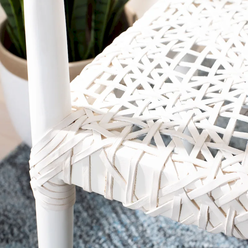 SAFAVIEH Therese Leather Woven Accent Chair - 25 W x 20.9 L x 30.9 H - 25Wx21Dx31H