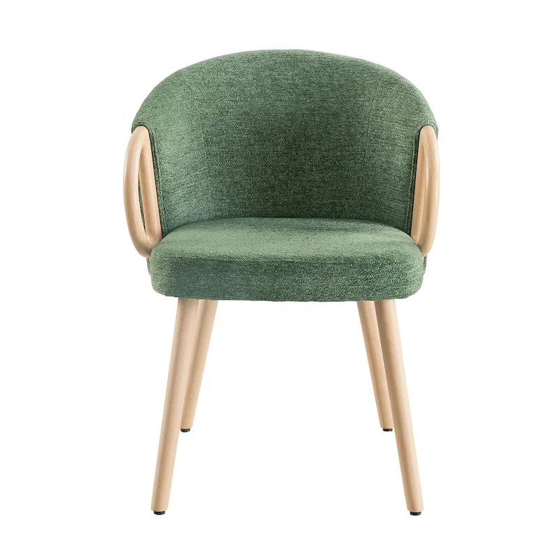 Art Leon Modern Fabric Accent Dining Wood Chair (Set of 2)