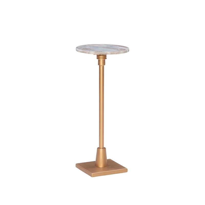 Blythe Adjustable Drink Table with Marble Top