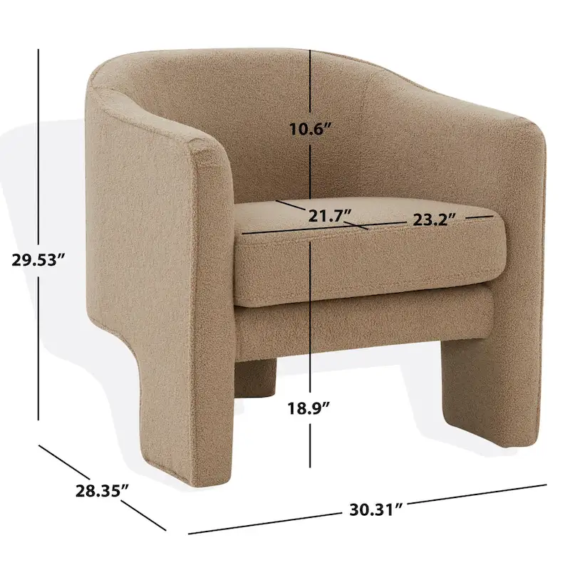 SAFAVIEH Couture Evchen Velvet Accent Chair - 30 W x 28 L x 30 H - 30Wx28Dx30H