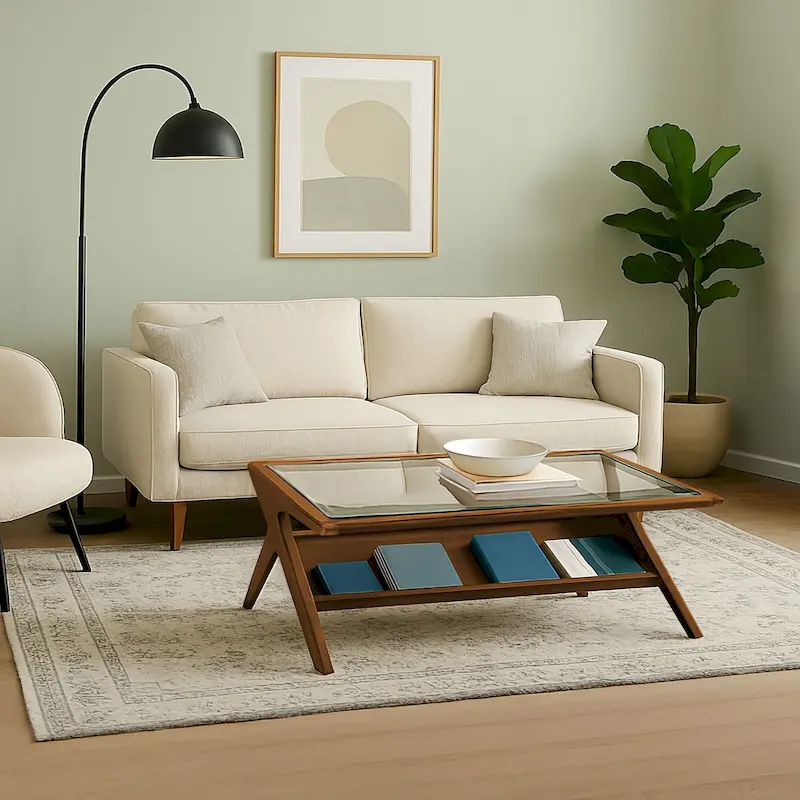 INK+IVY Rocket wood & tempered glass coffee table