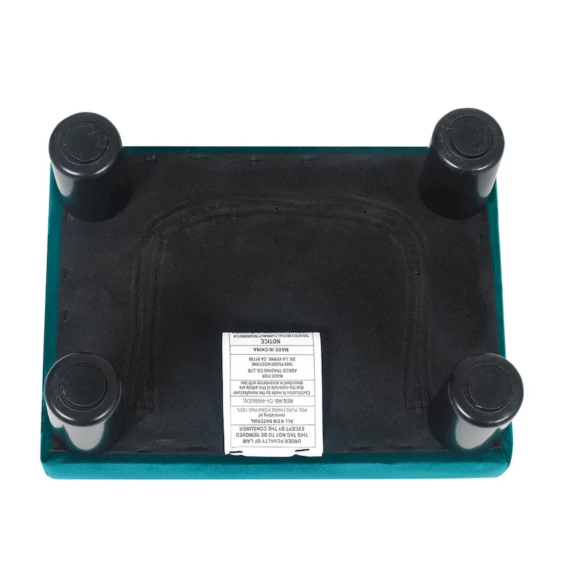 Velvet Tufted Foot Stool Ottoman – Blue / Dark Green / Paintings, Single