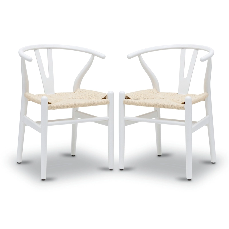 Poly & Bark Weave Chairs - Solid Wood Frame (Set of 2)