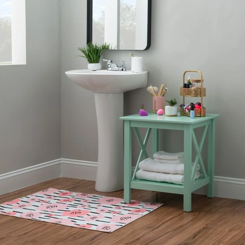 Ripplewood Farmhouse X-Base Side End Table