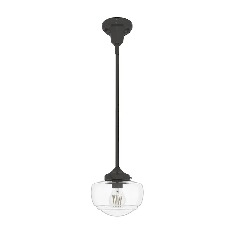 Hunter Saddle Creek 1-Light Mini Pendant / Semi-Flush Mount Ceiling Light - Kitchen Island, Dining Room, Hallway
