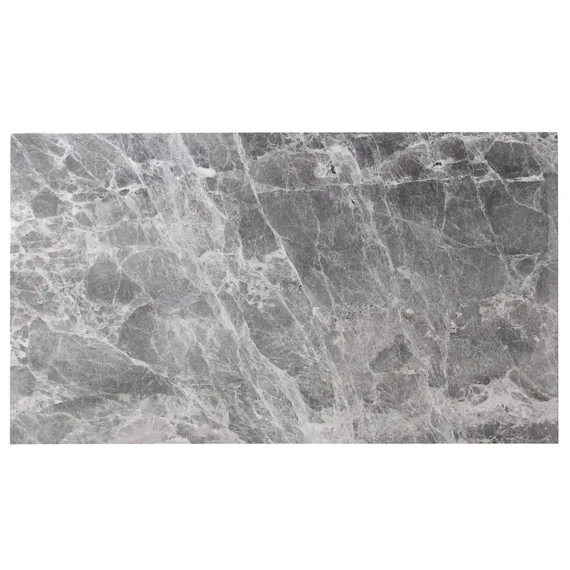 Kitchen Island - White with Grey Marble Top