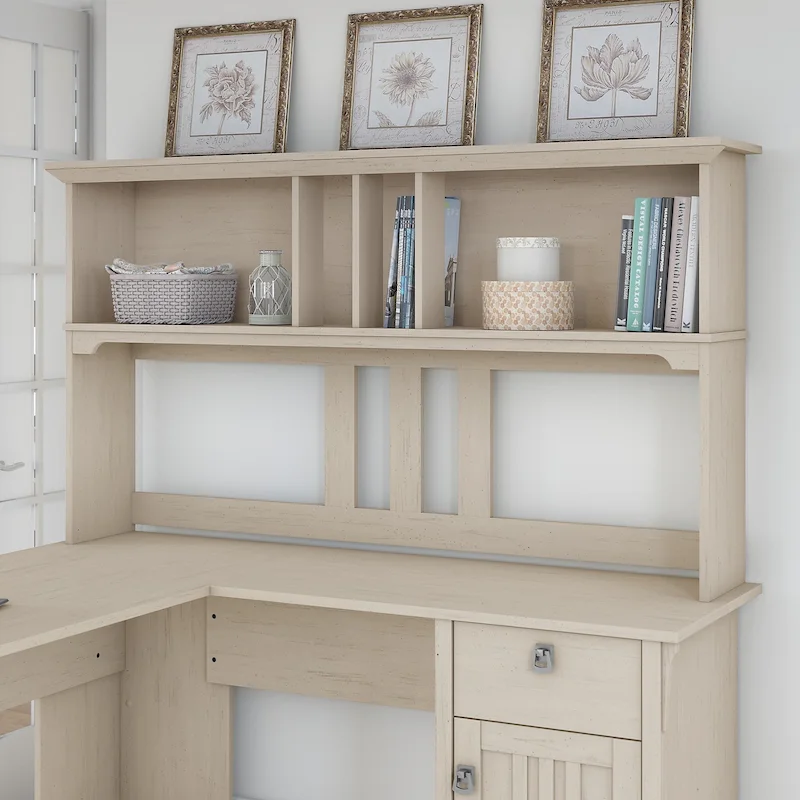 Antique White Hutch for L-Shaped Desk