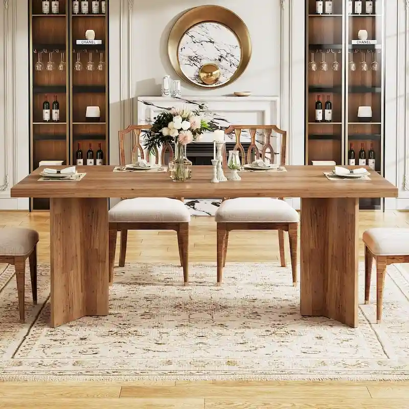 63 Inches Long Kitchen Dinner Table for Dining Room