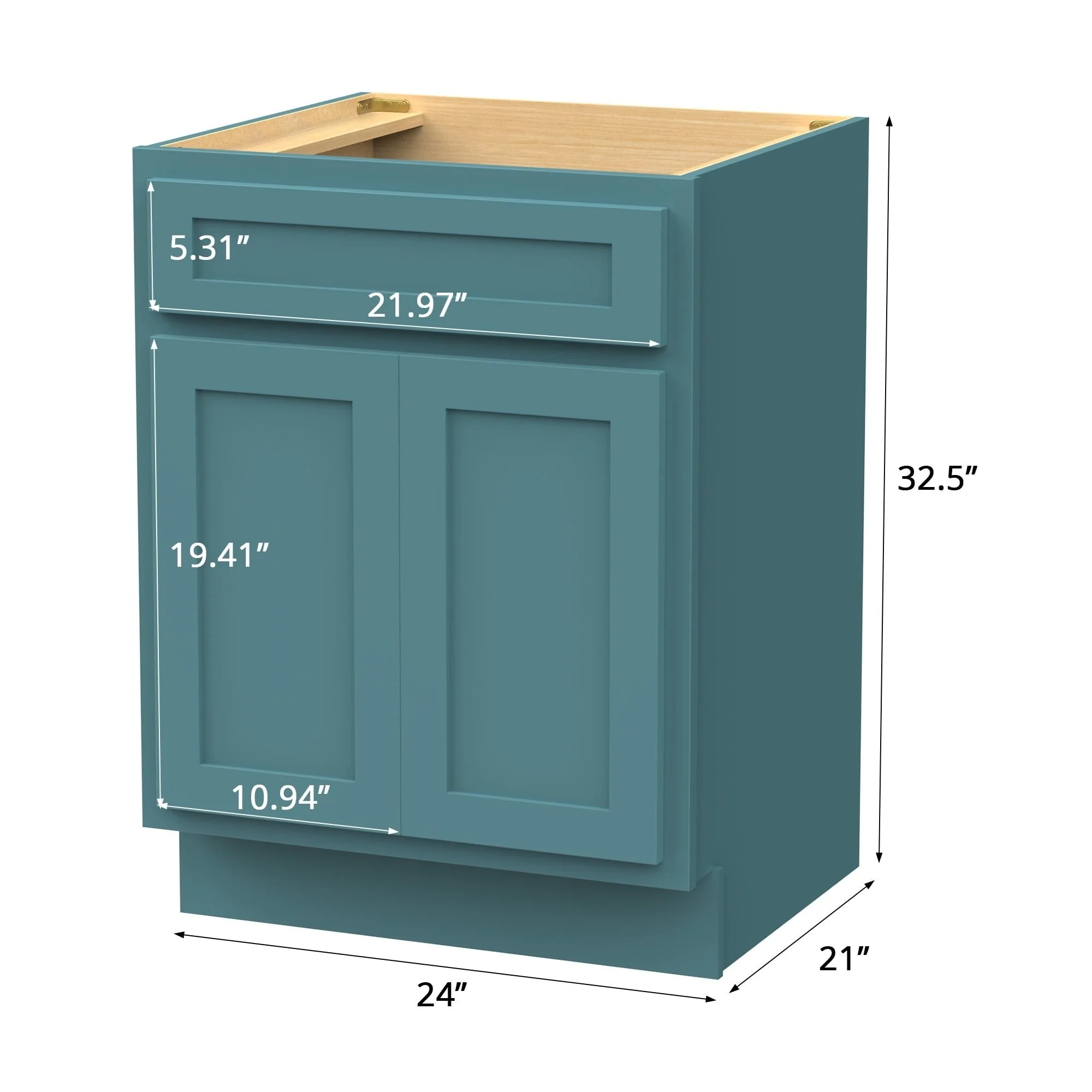 Vanity Art 24-inch Solid Wood Single Sink Bathroom Vanity Cabinet