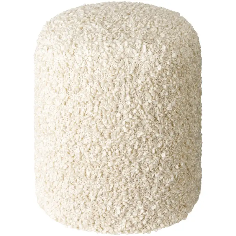 Mohave Shaggy Boucle 18-inch Tall Polyester Pouf