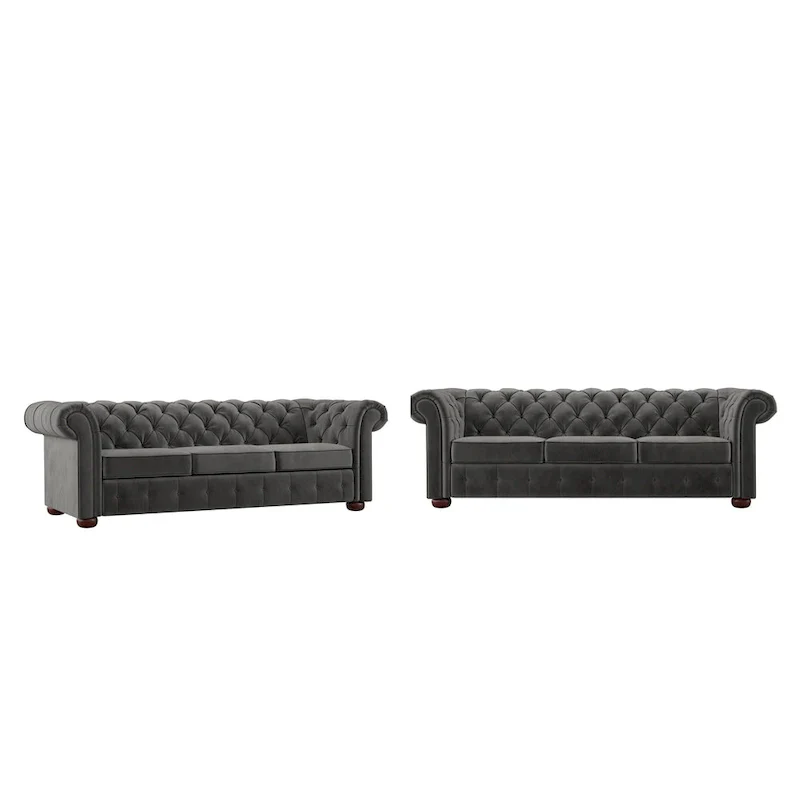 Gdansk Tufted Scroll Arm Chesterfield Sofa