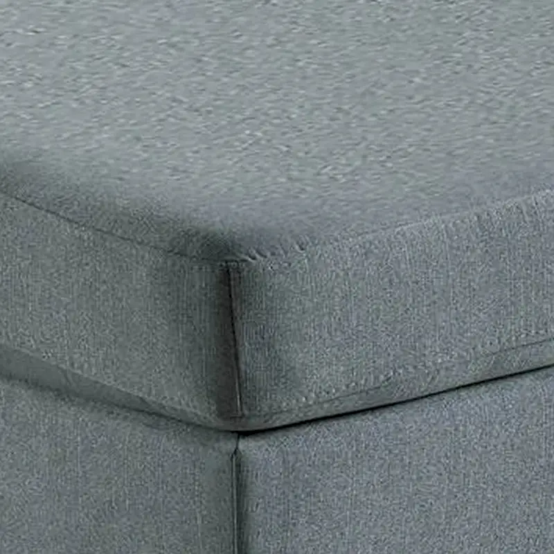 32 Inch Modern Square Ottoman with Plush Foam Seating, Gray Linen Fabric