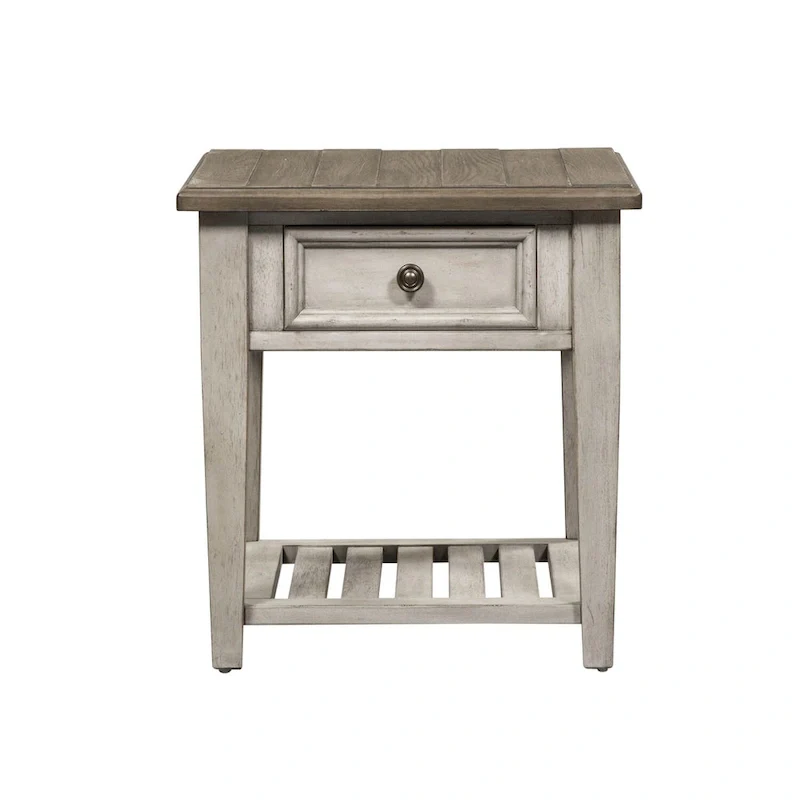 Antique White 1-drawer End Table