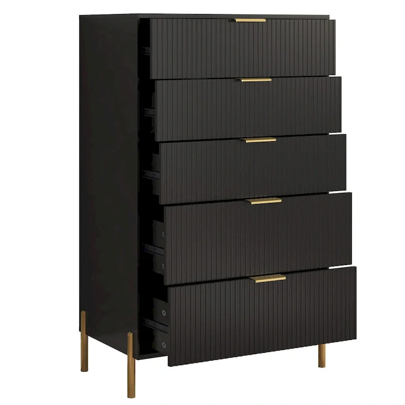 Modern 30  5-Drawer Chest with Metal Handles