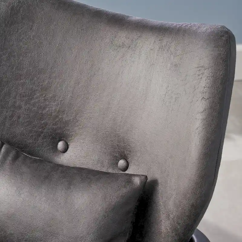 Mid-Century Modern Club Chair, Button-Tufted, Birch Legs – Slate / Brown / Mustard / Salmon, Single