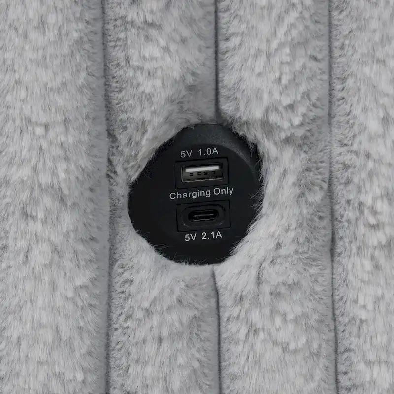 Modern Fabric Sleeper Sectional with USB and 2 pillows