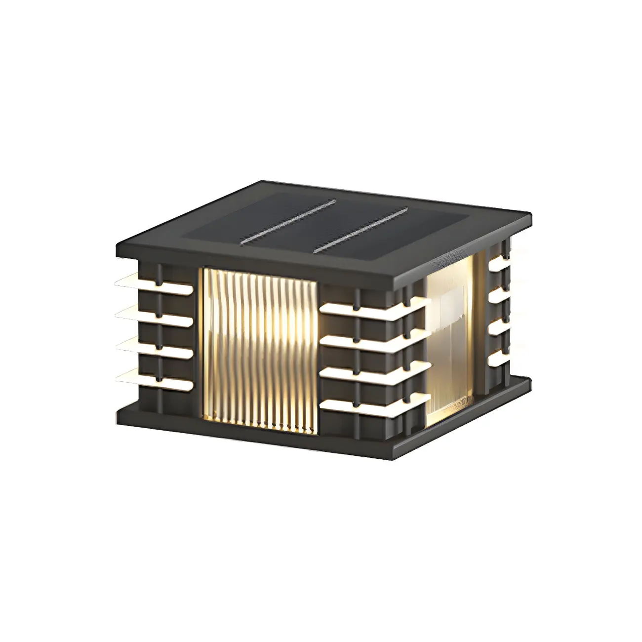 Contemporary Warm Light Square Black Outdoor Post Lights