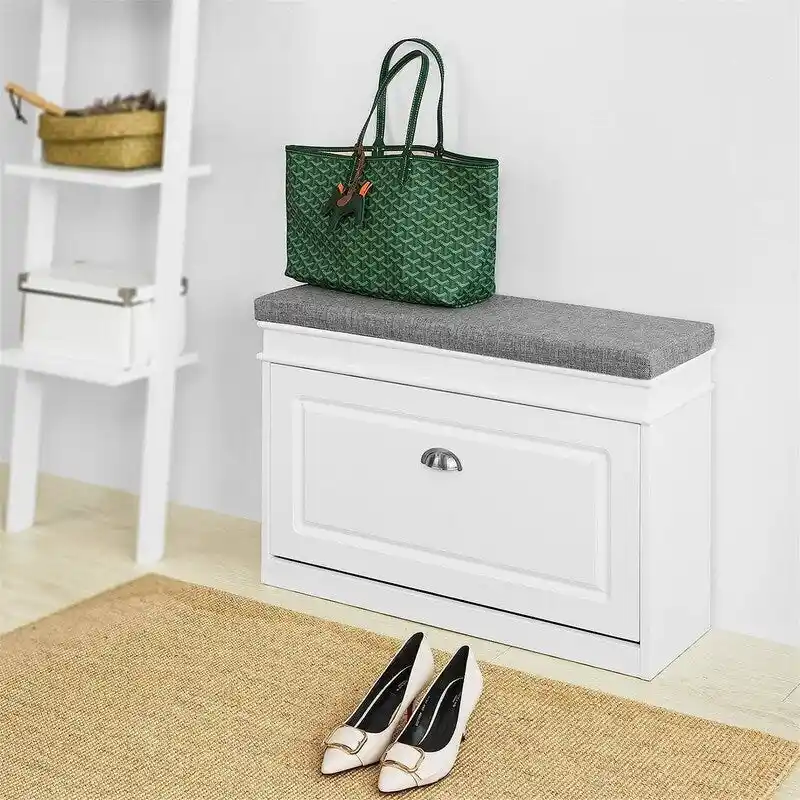 Shoe Cabinet with Flip-Drawer - 9.45D x 29.53W x 20.08H