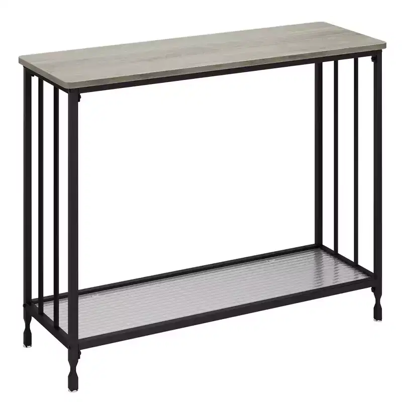 Console Table, Behind Couch Table, with Glass Shelf and Metal Frame, Narrow Entryway Table, Narrow Console Table, for Hallway, Living Room, Bedroom