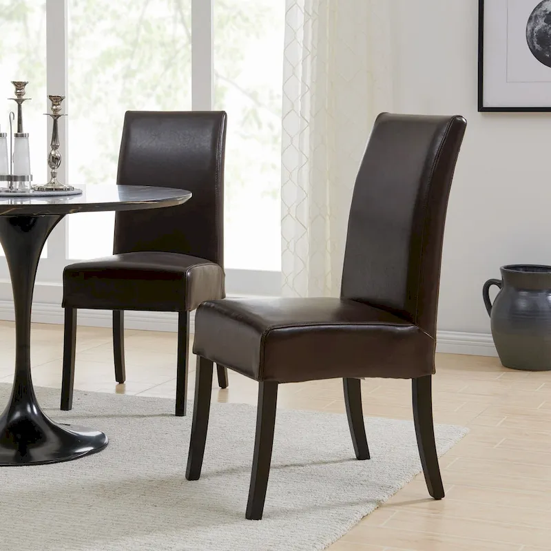 Valencia Leather Dining Side Chair, (Set of 2)