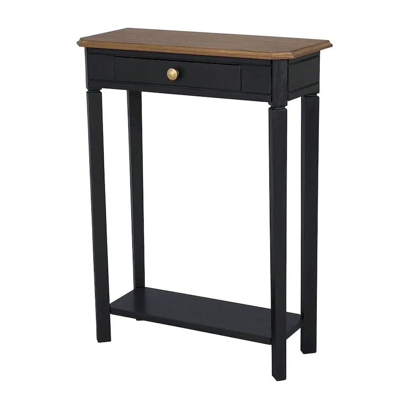 Marnie Two-tone 1-drawer Solid Wood Console Accent Table with Shelf by East at Main