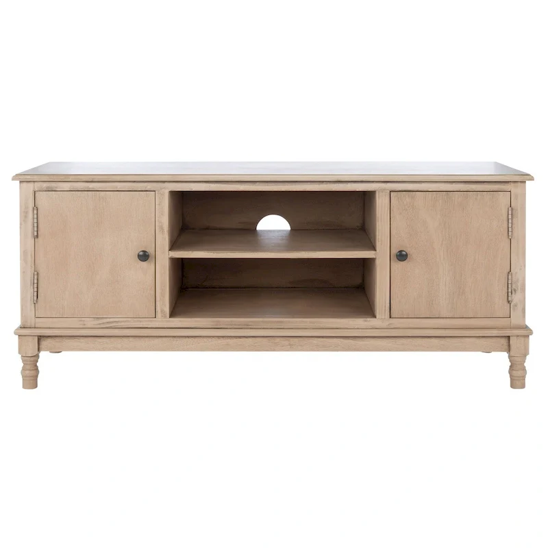 Farmhouse TV Media Stand with 2 Doors & 2 Open Shelves – 47Wx16Dx20H