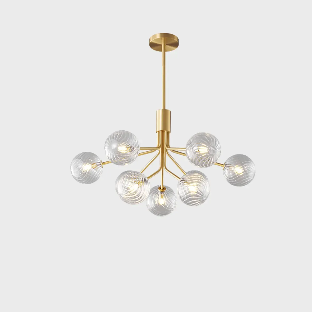 2-Tier Modern Globe Chandelier Adjustable Hanging Length