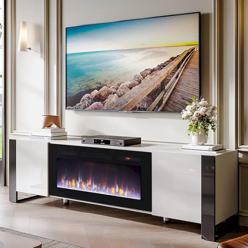 70   Modern Entertainment Center with 36   Fireplace