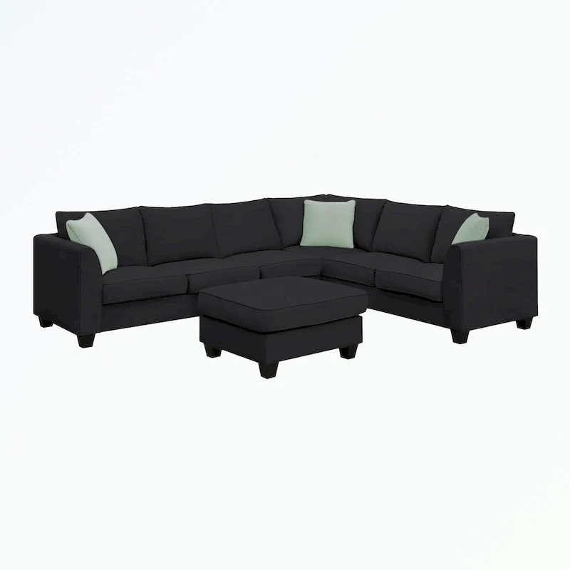 Modular Sectional Sofa with Ottoman and 3 Pillows