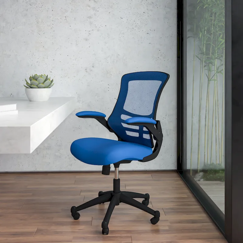 Mid-Back Mesh Swivel Ergonomic Task Office Chair with Flip-Up Arms