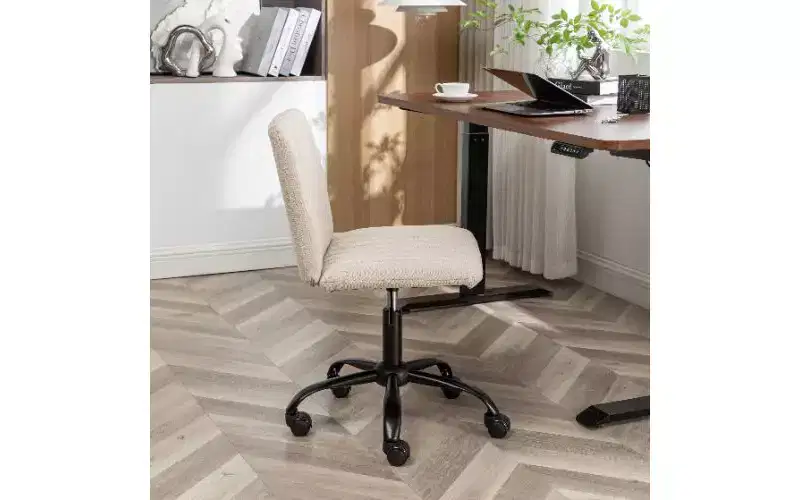 TUYOHW 360 Swivel Chair Height Adjustable Ergonomic Office Chair, Fabric Home Office Desk Chair with Thick Foam Padding & Sturdy Metal Base