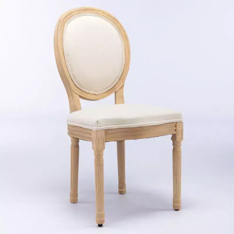 Homy Casa Set of 2 Upholstered Round Back Dining Chairs with Solid Wood Frame