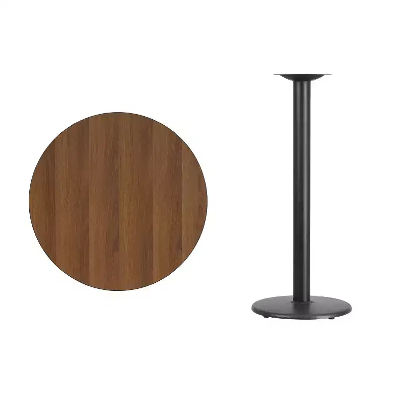 Emma and Oliver 30 Round Laminate Table Top with 18 Round Bar Height Table Base