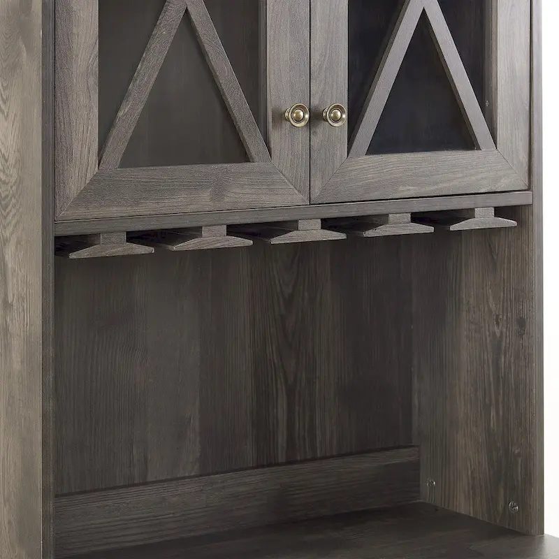 Farmhouse Bar Cabinet Dining Room Kitchen Cabinet with Wine Rack
