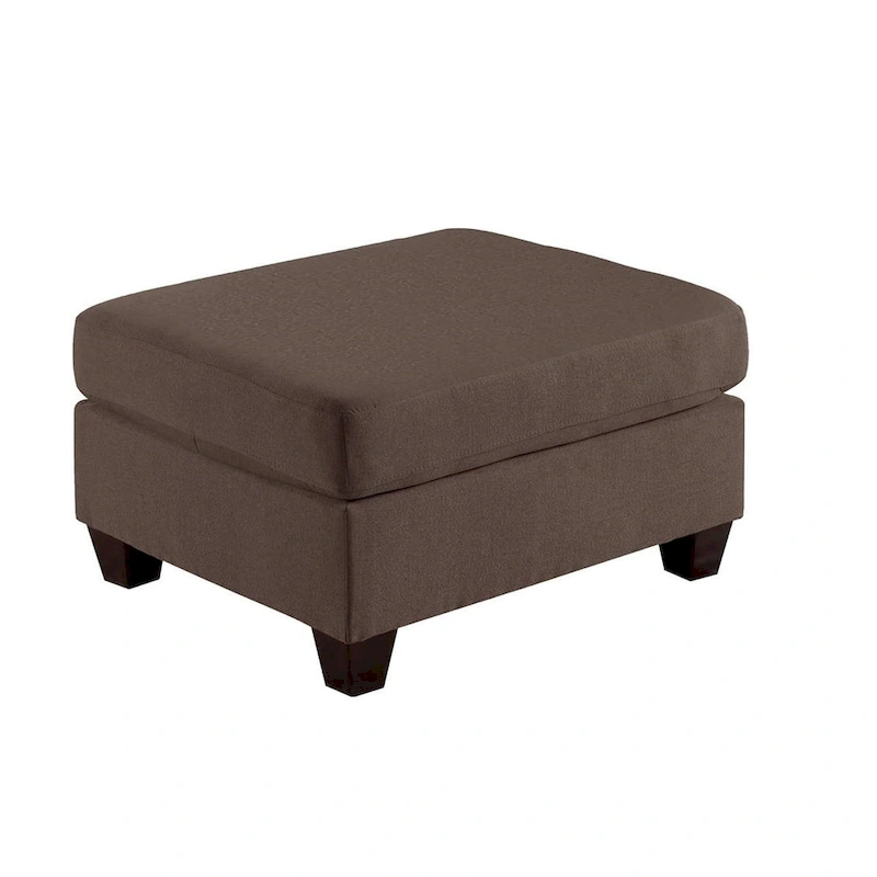 Linen-Like Fabric Upholstered Cocktail Ottoman