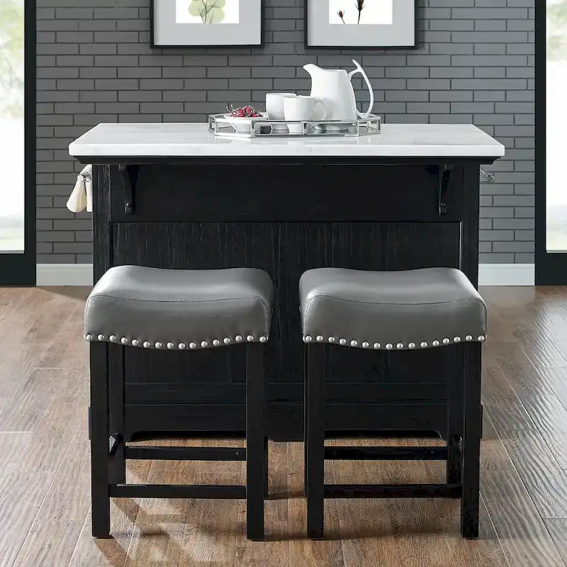 Steve Silver Ariana Gray Faux Leather Counter Stool - Set of 2