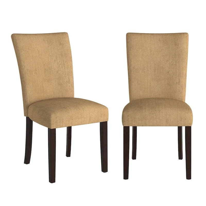 Chenille Upholstered Dining Chairs Set of 2 - Espresso Legs
