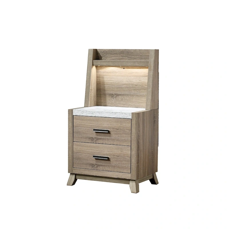 Daemon 5 Piece Light Brown Panel Bedroom Set