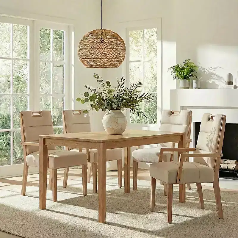 Christopher Knight Home Neva Scandinavian Rubberwood Upholstered Dining Chairs (Set of 4)