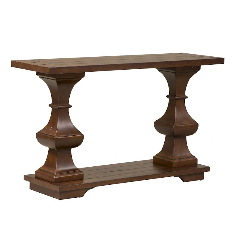 Sedona Kona Brown Sofa Table with Heavy Oak Planked Top