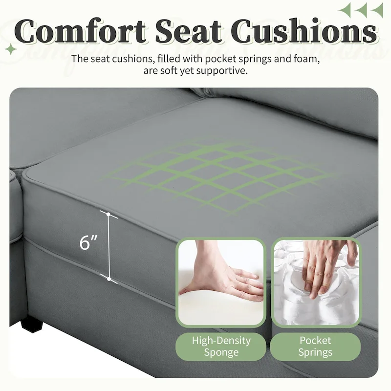 Sectional Sofa Couches Living Room Sets,7 Seats Modular Sectional Sofa