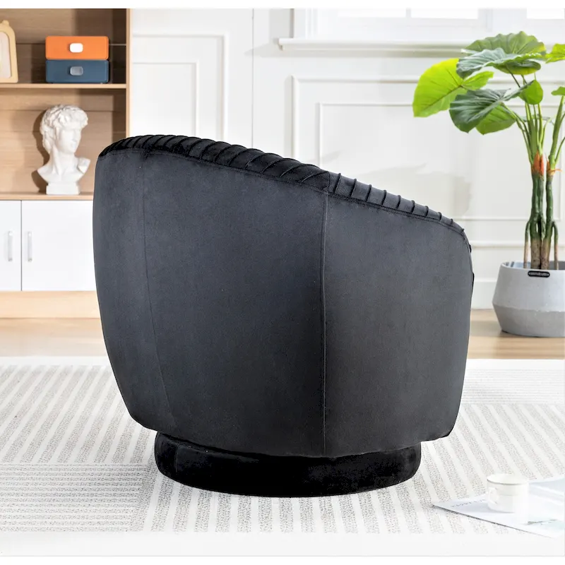 Small Milvo Velvet Swivel Barrel Chair