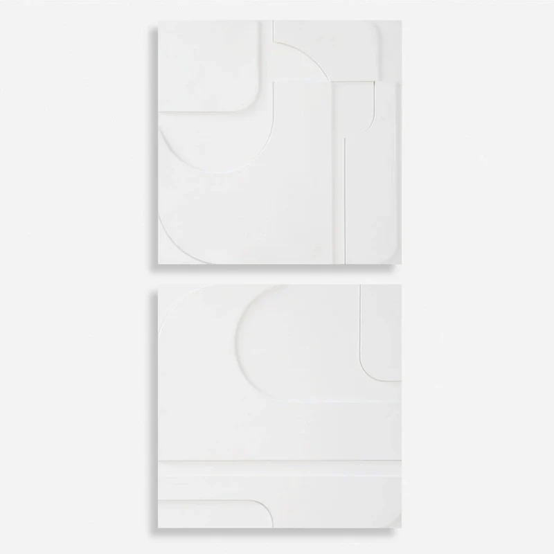 Uttermost Contours White Wall Decor, Set of 2 - 24 H x 24 W x 1.38 D