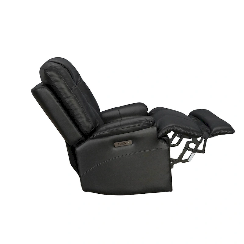 Top Grain Leater Black Zero Gravity Power Recliner With Adjustable Headrest Extendable Footrest