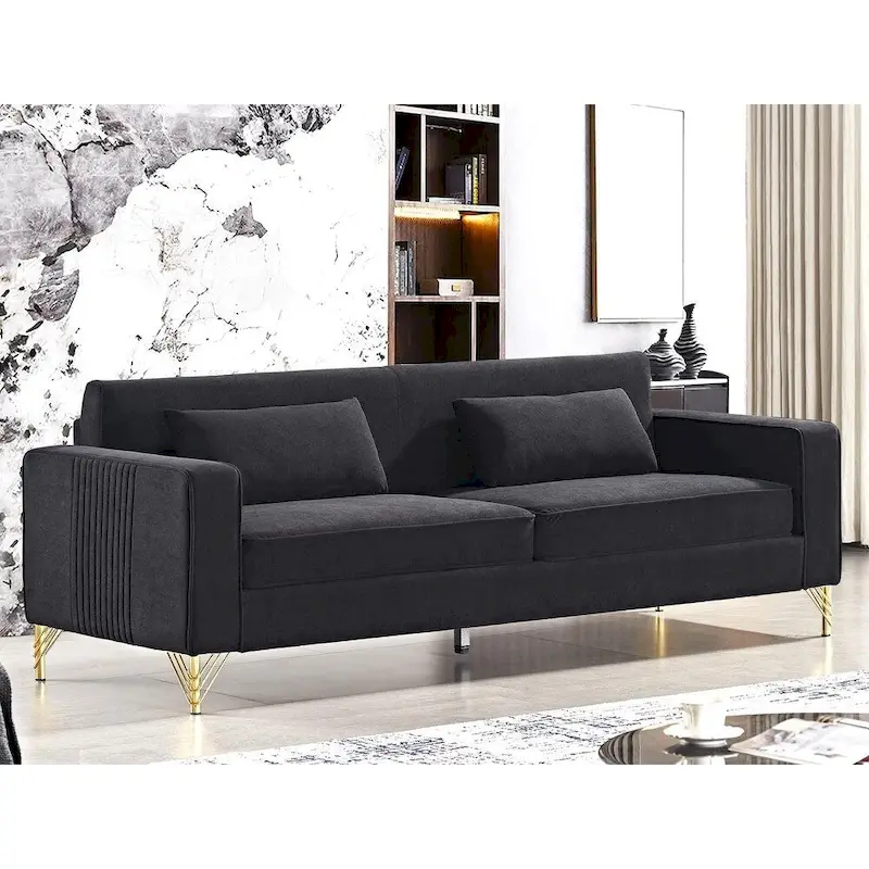 Modern Velvet Upholstered Living Room Sofa
